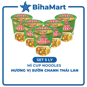[SET 5 LY] - NISSIN - Mì ly Cup Noodles Sườn chanh Thái Lan Mì ly Sườn chanh Thái Lan Cup Noodles Mì Nissin ly (74g/ly)