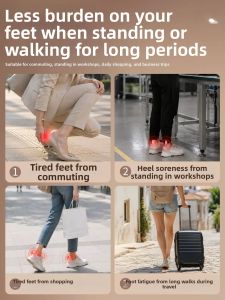 FASHEHAN | Heel Pain Relief Orthotic Insoles Latex Invisible Increase Height