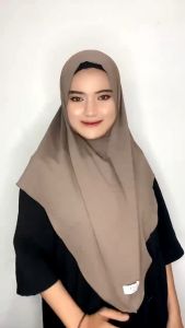 Jilbab Instan Bergo Hamidah uk L Non Pet/Khimar Daisy Instan Bergo Malay Jersey Premium
