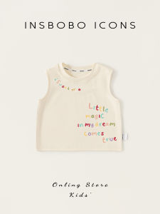 insbobo | Children Letter Print Round Neck Tank Top