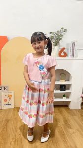 Two Mix Baju Anak Perempuan Fashion - Dress Anak Wanita Bahan Kain Satin Usia 1-12 Tahun 4276