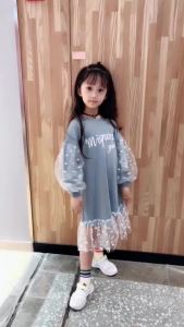 412SixDaily Váy dài tay mùa thu cho bé gái váy công chúa áo len dài tay váy công chúa 110-170 D0160