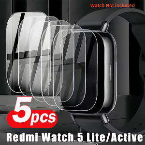 5Pcs Premium Tempered Glass For Xiaomi Redmi Watch 5 Lite Active Smartwatch Screen Protector Clear Anti-scratch Film