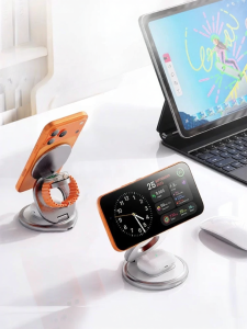 GUANQU | Foldable Portable 3 in 1 Wireless Charger Rotation Base Magsafe Compatible