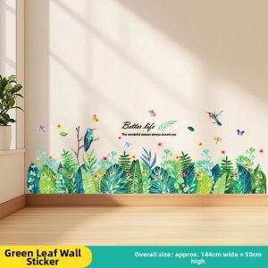 ShanAi | Modern Minimalist Green Leaf Plant Wall Stickers Living Room Balcony Background Decoration Arrangement Waterproof Pvc