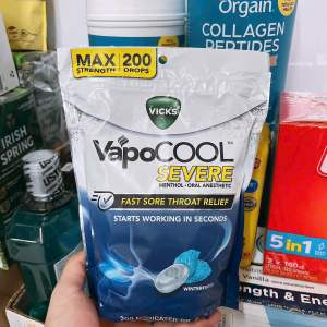 [ Date 02/2028 ] Kẹo Ngậm Bạc Hà Vapocool Severe 200 Viên Mỹ.