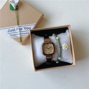 GOGOEY Jam Tangan Wanita Tali Kulit Jam Analog Vintage Korea CA022