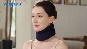 VELPEAU Neck Support Comfort Neck Brace Soft Foam Cervical Collar Relieves Pain & Pressure in Spine Wraps Aligns Stabilizes Vertebrae For Sleep & Work