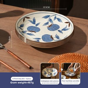 TINY HOME | Underglaze Painted Retro Ceramic Tableware Set For Fish and General Use