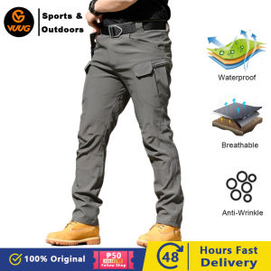 【2-3 days arrive!!!】VUUG Tactical Cargo 6 Six Pocket Pants for Men in Grey Ix7 (S-3XL)