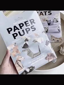 50 Sheets Creative DIY Origami Paper Animal Folding Set Cats Dogs Dinosaurs Fun Handmade Art Craft Folding Paper for Kids Gifts