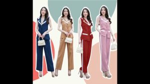 CC 17454 ชุดเซท 2 ชิ้น ชุดทำงาน ใส่ทำงาน (ฟรีไซส์ M อก 32-36 เอว26-30 สพ36-40)