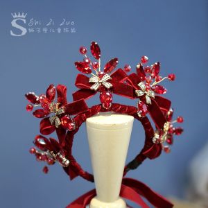 มงกุฎเจ้าหญิงสีแดง มงกุฎเด็ก มงกุฎผีเสื้อประดับคริสตัล มงกุฎเจ้าหญิง มงกุฎเด็กผู้หญิง เครื่องประดับผม เครื่องประดับผมเด็ก มงกุฎเจ้าหญิง