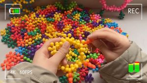 Mainan Edukasi Anak Building Block Puzzle Link Cubes Snowflakes Montessori TK SD Keterampilan Matching Sorting