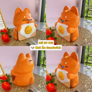 (20x15x16cm) 🍳 Chó Trứng Ốp La - Mã SP 013 heo đất Cún cho người sành ăn ống tiết kiệm dễ thương
