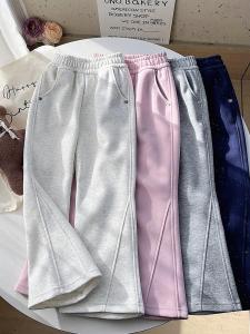 Trendy Childrens Clothing Girls Flared Pants Unique Silver Sprinkling Spring Autumn Casual Long Pants High Waist Cotton Blend
