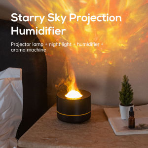 1PC USB Powered Star Projector Air Humidifier with Colorful Lights – 360° Rotating Nebula Projection Essential Oil Diffuser