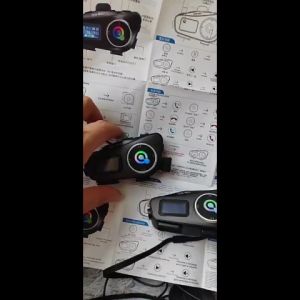 Q58 Large Screen Display Motorcycle Helmet Intercom Bluetooth Headset BT5.3 LED Light FM Support SD IP65 Waterproof Intercom Distance 500 Meters Multi-Scene Mixed Music Sharing