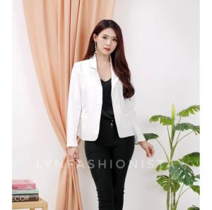 LYNFASHIONISTA-POCKET BLAZER WANITA/JAS CASUAL FORMAL STANDAR JUMBO BIGSIZE/A19
