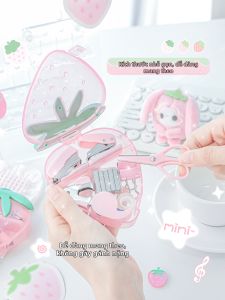 full girlish | Bộ Dụng Cụ Văn Phòng Phẩm Dâu Tây Đáng Yêu