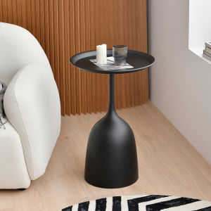 Maifan Scandinavian Accessible Luxury Stone Plate Coffee Table Minimalist Small Apartment Living Room Sofa round Side Table Bedroom Bedside Table Side Table