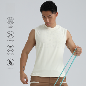 Sosolemon Spring Mens Sports Waistcoat Moisture Wicking Quick-Drying Fitness Casual Soft Punching Hole Meshes Cloth Training