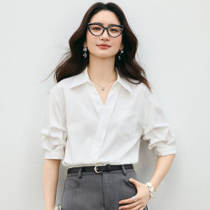 YAOMUHUA | Luxury V-Neck Summer Blouse Loose Slim Fit