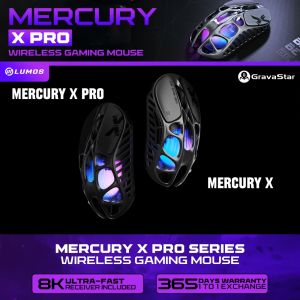 GravaStar Mercury X Pro 8K Wireless Gaming Mouse Superlight Highly Sensitive PAW3950