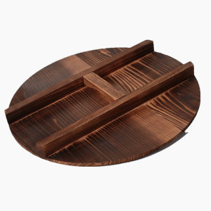 Handcrafted Pure Spruce ไม้หม้อฝาปิดไม้จริงรอบกระทะฝาปิดหม้อขนาดใหญ่ฝาปิดกระบอกน้ําฝาปิดเครื่องครัวทําอาหาร