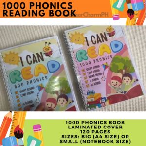 1000 PHONICS READING BOOK 120 pages Laminated Cover Wire Binded