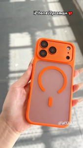WSKEN แม่เหล็ก for iPhone 17ProMax/Pro Case ชาร์จเร็ว ทนทานต่อการตก กันกระแทก ป้องกันอาการเหลือง ไอโฟน 17/16/15/14/13 เคสโทรศัพท์ ชัดเจน สีส้ม