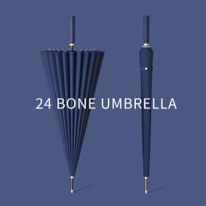 (1-3 Days Delivered)AMBRELLA 24 Bone Umbrella Golf Straight Long Handle curved Large Oversized Windproof Double Rainstorm Business Umbrella