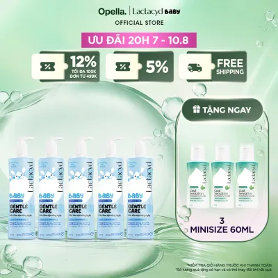 Bộ 5 Sữa Tắm Gội Trẻ Em Lactacyd Baby Gentle Care Bảo Vệ Dịu Nhẹ Cho Làn Da Nhạy Cảm 500ml