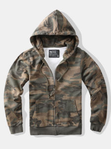 yzgf | Áo Khoác Len Có Mũ Retro Nam Thu/Đông Bông Camouflage Dân Dã Ngoài Trời