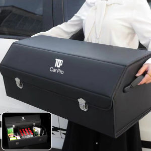 Foldable Carpro Car Trunk Storage Box PU Leather Material Organizer Emergency Storage Box Car Interior Supplies