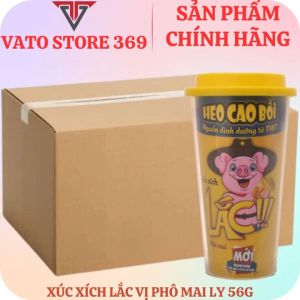 Xúc Xích HEO CAO BỒI Vị Phô Mai Ly Hộp Carton 56g - Đặc Sản Thủy Sản