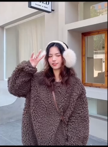 Chụp Tai Lông Thỏ Nhân Tạo Cao Cấp Dáng Tròn Màu Kem Be Siêu Mềm Mịn Giữ Ấm Mùa Đông Phong Cách Hàn Quốc Dễ Thương Cho Nữ