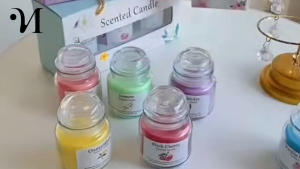 Scented Candle in Glass Jar Lavender Rose Osmanthus Home Aroma Candle
