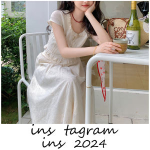 New Chinese Style Heavy Embroidery Dress Womens Summer Age Reduction National Style Set Cotton Lyocell Fiber Polyester