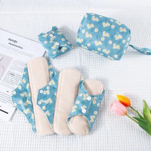 ใหม่ผ้าฝ้ายสีสันสุขาภิบาลชุดล้างทําความสะอาดได้ประจําเดือน Pads Reusable Nursing Pad สุภาพสตรี Bratehable ผ้ามีประจําเดือนของขวัญ