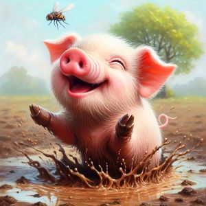 Huacan Full Square Round Dril Diamond Pig Tree Diamond Embroidery Animal Complete Kit Handmade Gift