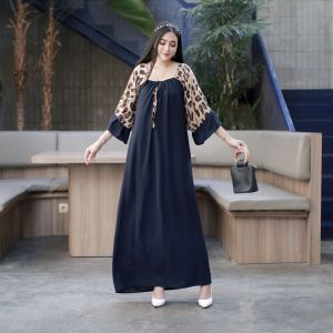 Daster Fuji Leopart Daster Wanita Remaja Dewasa Cringkle mix Santung Busui Friendly