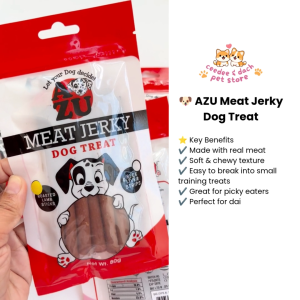 AZU Meat Jerky Dog Treat 80g | Lamb / Beef Liver | Puppy & Adult Dog Training Treat Snack