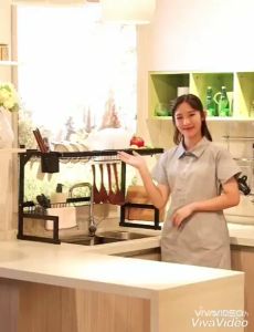 Rak Piring Wastafel Stainless steel Rak Cuci Piring Rak Dapur Dengan Aksesoris