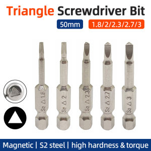 Triangle Head Screwdriver Bit Set Magnetic 1/4" Hex S2 Steel Security Triangular Screw Driver Bits Ratchet Wrench Hand Tools