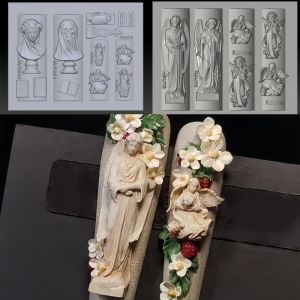 Khuôn Silicon Làm Móng 3D Tượng Nữ Thần Gothic Đeo Mạng Che Mặt Bằng Thạch Cao Tượng Thiên Thần Chạm Khắc Khuôn Mẫu Móng Ba Chiều Dành Cho Người Yêu Thích Làm Đẹp