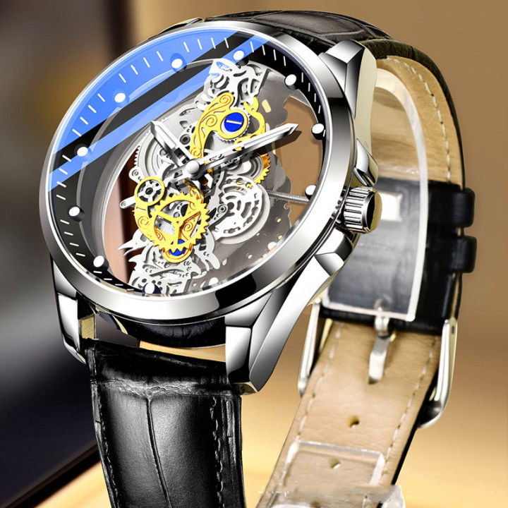 Transparent hot sale mechanical watches