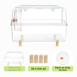 GUOGUOHAN | Lồng Nuôi Hamster Siêu Lớn Dạng Biệt Thự Acrylic Trong Suốt Dễ Vệ Sinh Chống Gặm Nhấm