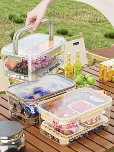 กล่องเก็บอาหารแบบพกพา กล่องเก็บอาหารสำหรับการไปเที่ยวปิกนิกในฤดูใบไม้ผลิ กล่องเก็บอาหารแบบมินิเรฟเรเซอร์ กล่องเก็บอาหารแบบมีฝาปิดสำหรับเก็บอาหารสด