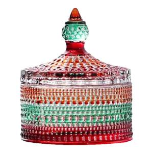 Colorful Glass Candy Jar Home Storage Box Nut Storage Container Jewelry Organizer Decorative Glass Sugar Pot